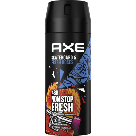 Axe Bodyspray Skateboard & Fresh Roses 150ML 3 Axe Bodyspray Skateboard & Fresh Roses 150ML