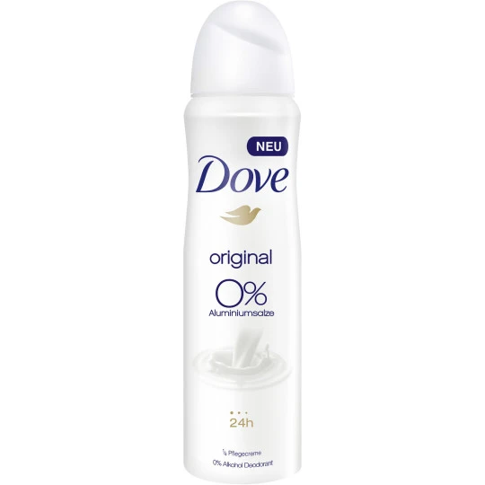 DOVE Deo-Spray Original 0% Aluminiumsalze 150ML 3 DOVE Deo-Spray Original 0% Aluminiumsalze 150ML