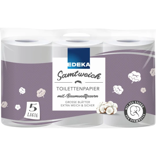 Toilettenpapier Samtweich 5-lagig 6x 130 Blatt 3 Toilettenpapier Samtweich 5-lagig 6x 130 Blatt