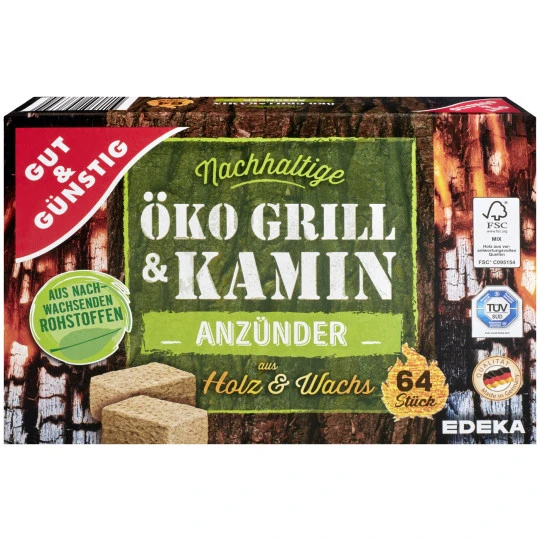 & Günstig Öko Grill & Kamin Anzünder Aus Holz & Wachs 64ST 3 & Günstig Öko Grill & Kamin Anzünder Aus Holz & Wachs 64ST