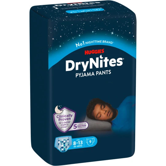 Huggies DryNites Pyjama Pants Boy 8-13 Jahre 30-48KG 9ST 3 Huggies DryNites Pyjama Pants Boy 8-13 Jahre 30-48KG 9ST