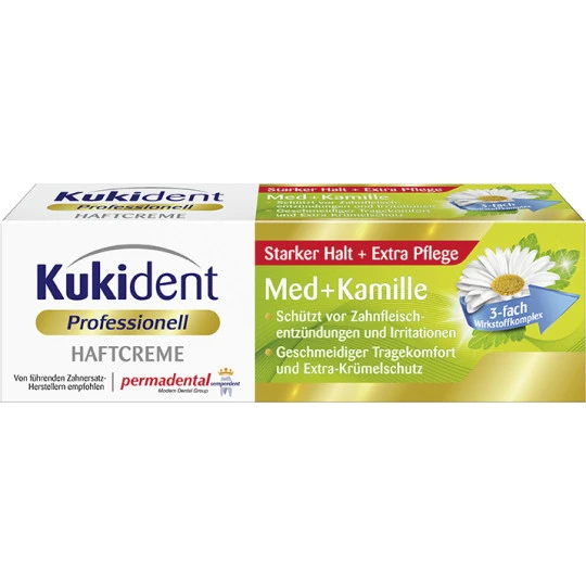 Kukident Professionell Haftcreme Med + Kamille 40G 3 Kukident Professionell Haftcreme Med + Kamille 40G