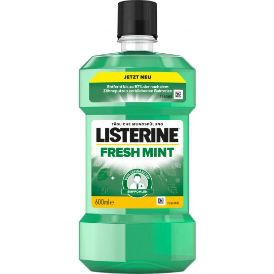 Listerine Fresh Mint Mundspülung 600ML 3 Listerine Fresh Mint Mundspülung 600ML