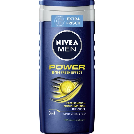 NIVEA Men 3in1 Duschgel Power 24H Fresh Effect 250ML 3 NIVEA Men 3in1 Duschgel Power 24H Fresh Effect 250ML