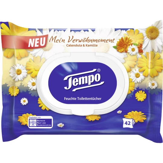 Tempo Calendula & Kamille Feuchte Toilettentücher 42ST 3 Tempo Calendula & Kamille Feuchte Toilettentücher 42ST